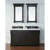 James Martin Vanities Brookfield 60in Double Vanity, Burnished Mahogany w/ 3 CM White Zeus Quartz Top 147-114-5661-3WZ